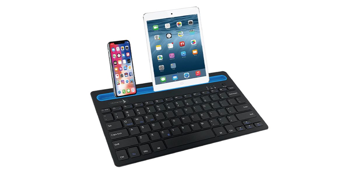 Clavier sans fil avec support pour tablette et téléphone