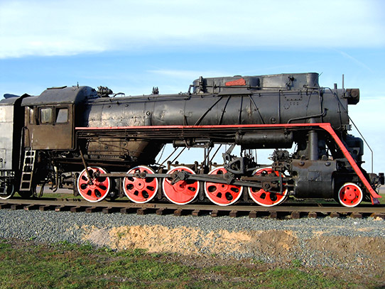 Historische trein in het Spoorwegmuseum