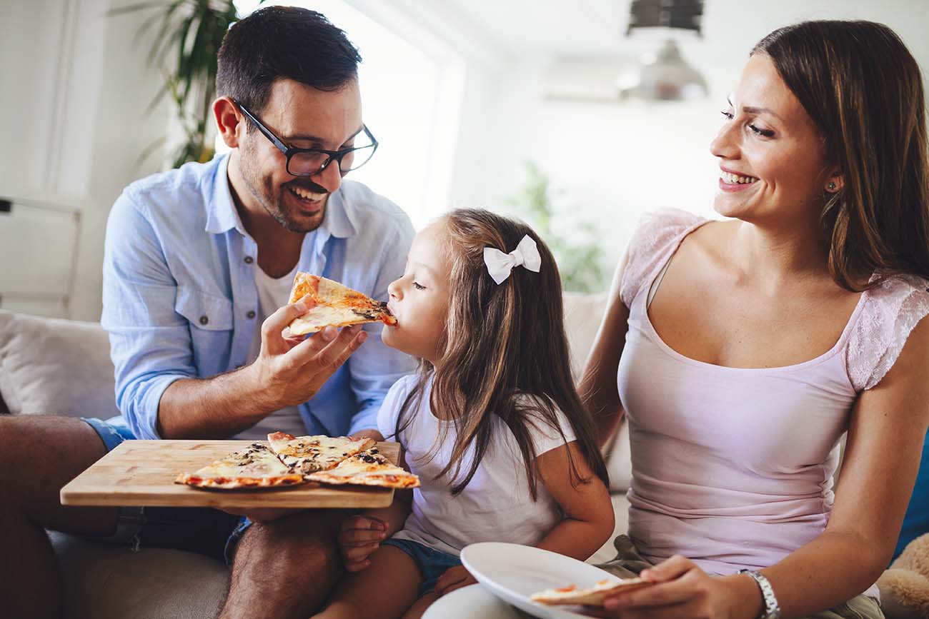 pizza comfort food gezin
